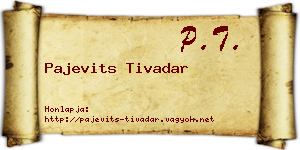 Pajevits Tivadar névjegykártya